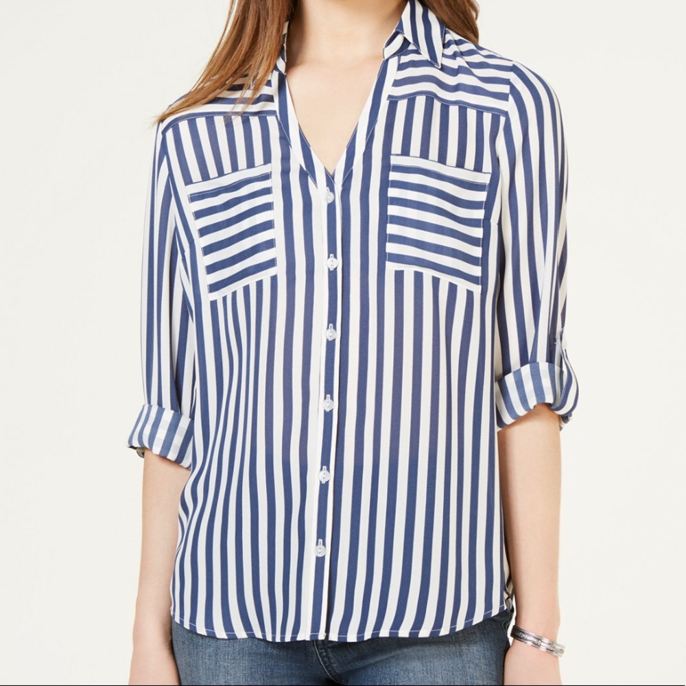 Striped Button-Up Shirt